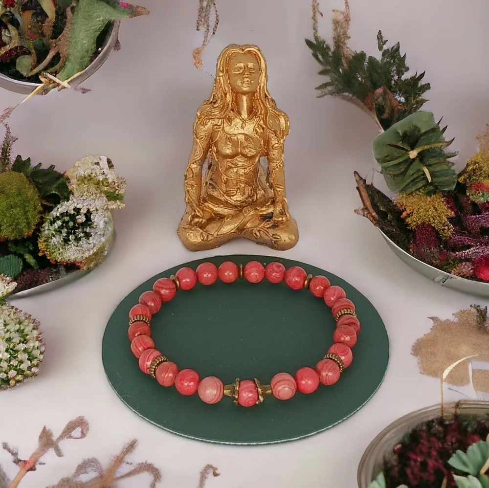 HP🎉🎉 Red Jasper Mala Bracelet Warm Earth Tone Rust Unisex Eclectic Grandpa Y2k